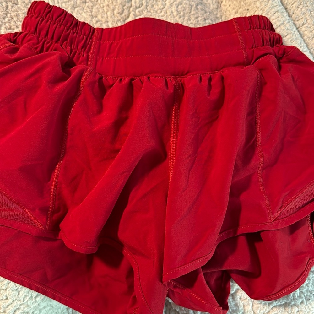 LULULEMON red hotty hot shorts